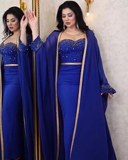 Dubai Women Muslim Open Abaya Cardigan Maxi Dress Islamic Sets 2 Piece Kimono