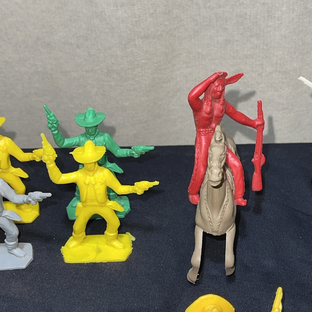 TimMee Cowboys and Indians Vintage Plastic Figures Lot of 64