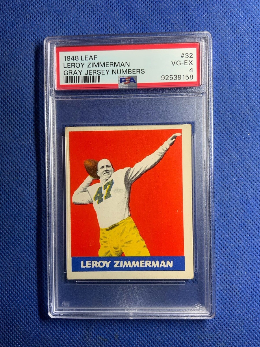 1948 Leaf #32 Leroy Zimmerman - PSA VG-EX 4 - Rare Gray Jersey