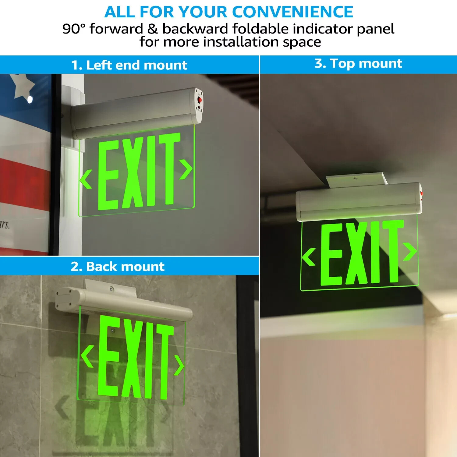 8 Pack LED Edge Lit Exit Sign