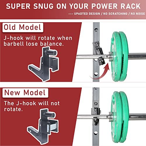 3x3" JHooks Power Rack Attachment Barbell Holder/Squat Rack
