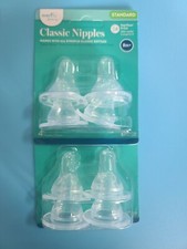 Lot of 2 4-Pack Evenflo Classic Nipples Standard 8m Fast Flow 4-Pack