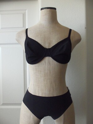Hanro SMOOTH ILLUSION Black 71294 UW Bra 36B & 71296 Hi Cut Brief M