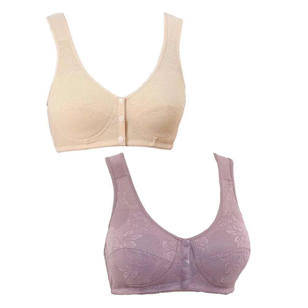 Wireless Bras Push Up Cotton Women Bra Plus Size Front Button Without Wire