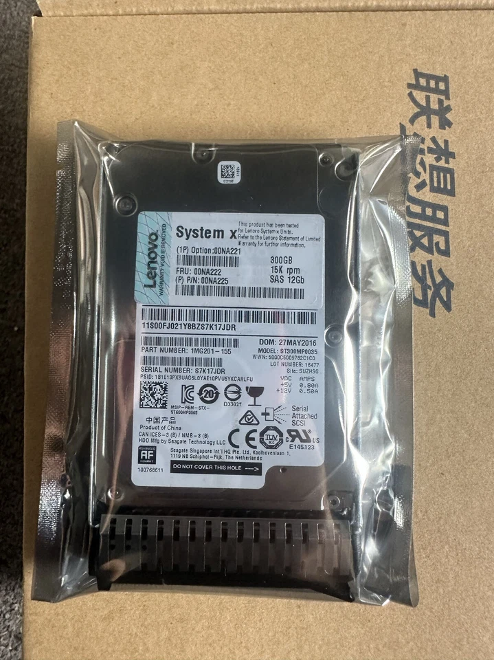 Lenovo 00NA225 300GB 00NA221 00NA222 12Gbs 15K 2.5" SAS G3HS 512e Hard Drive HDD - Image 2 of 3