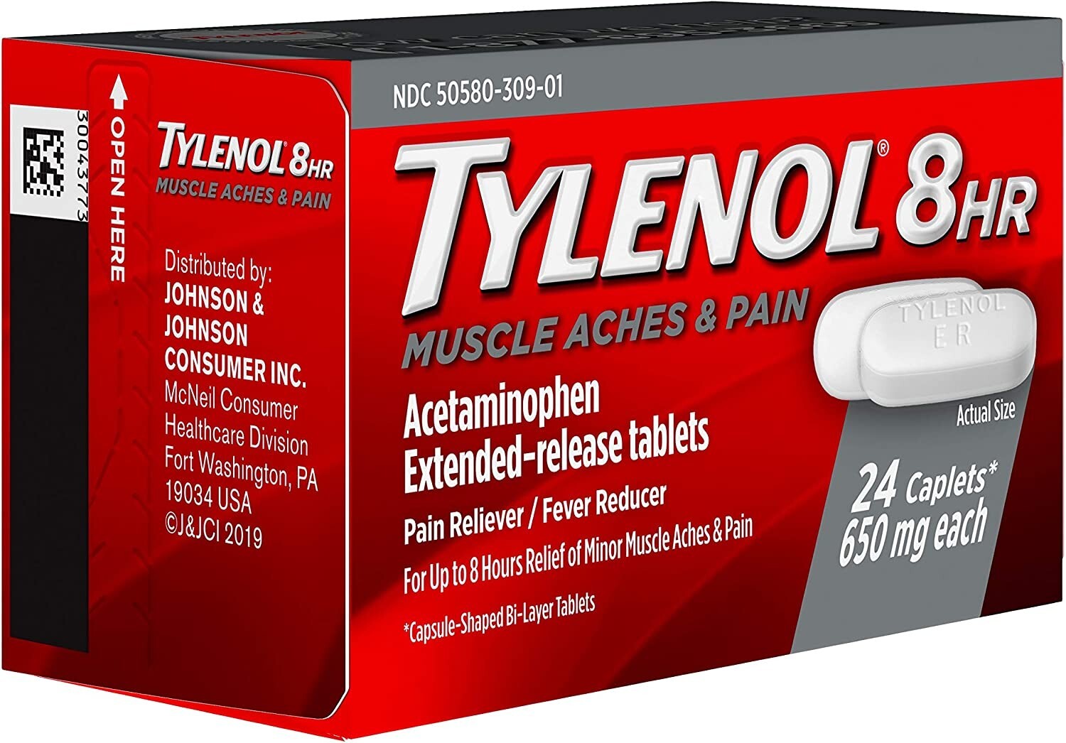 72 PK Case of Tylenol 8 HR Muscle Aches & Pain, 650 mg, 24 ct eBay