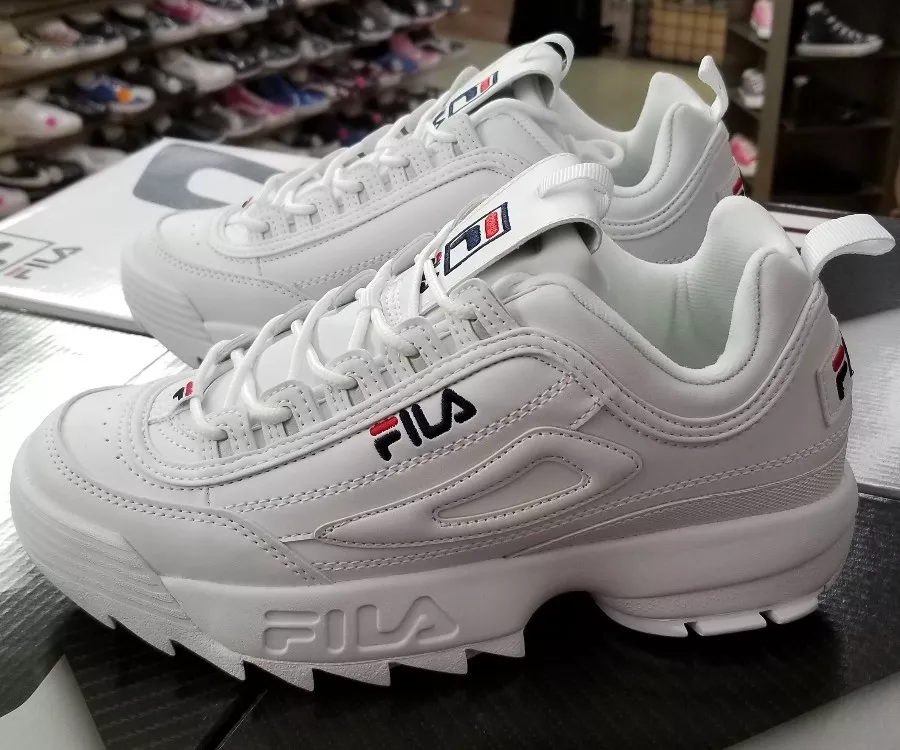 Fila Disrupter Premium In White Lace Up Chunky Platform, 51% OFF