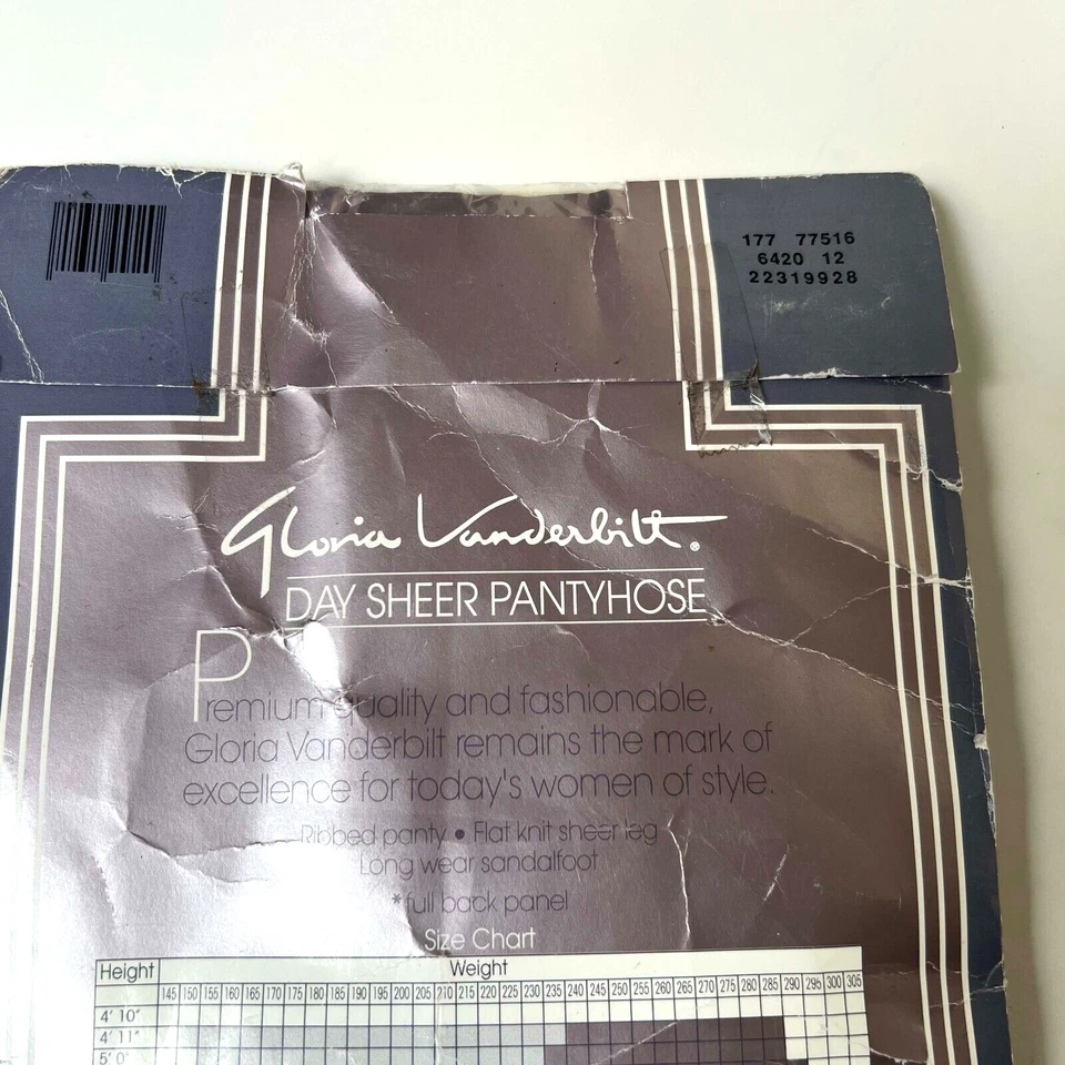 Pantimedias vintage Gloria Vanderbilt talla C sandalia blanca nailon Foto 3 de 4