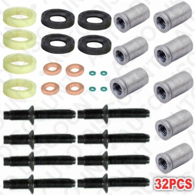 Kit Joints Injecteur 1.6 HDI 16 Pièces - Compatible Citroën Peugeot, Vert, Universel Diesel