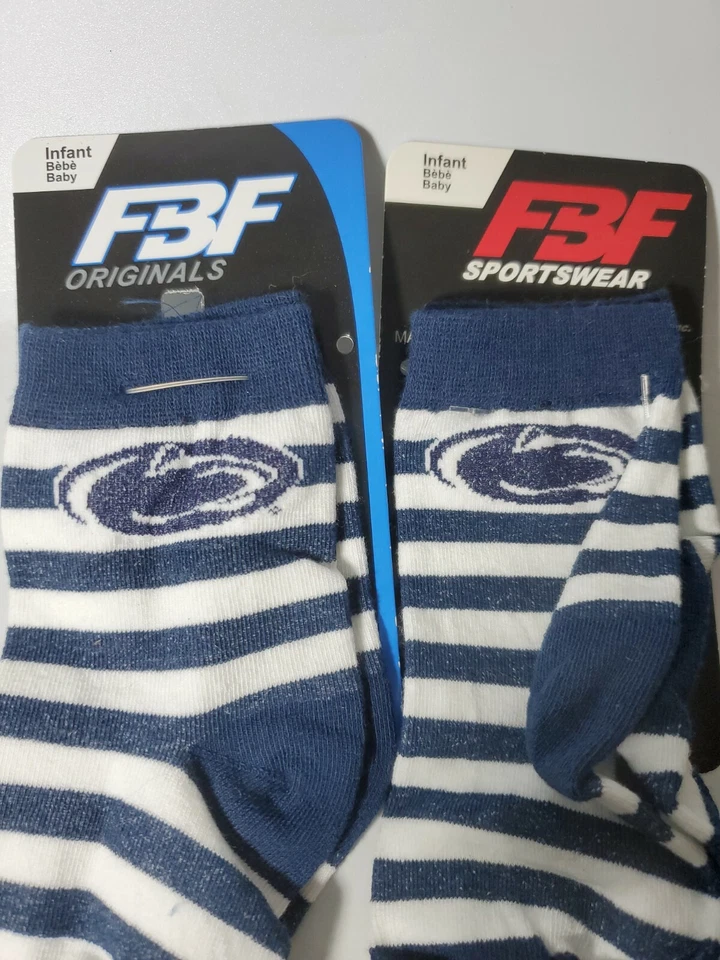 2 pares de calcetines NCAA Penn State talla infantil 0-3 NUEVO Foto 2 de 2