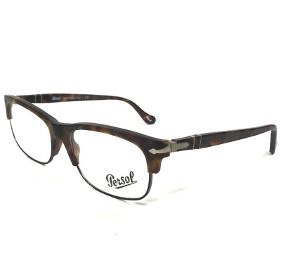 Persol Eyeglasses Frames 3033-V 899 Brown Tortoise Square Half Rim 52 ...