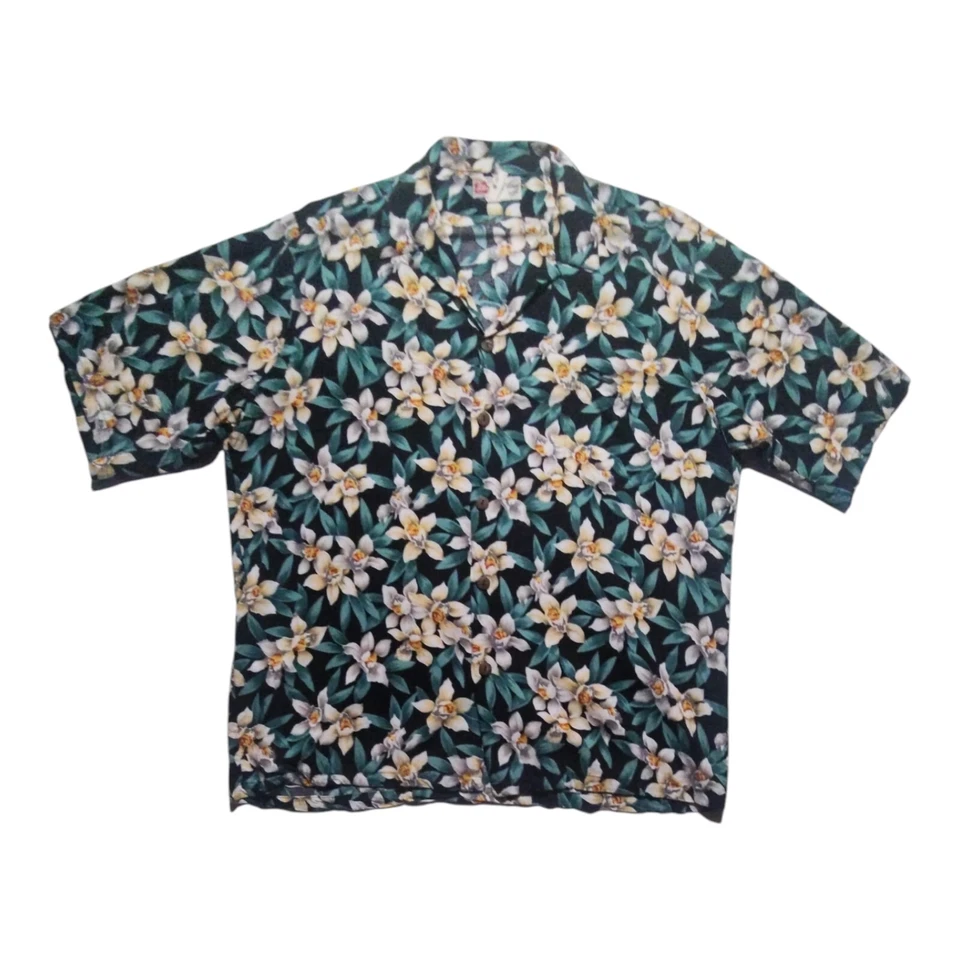 Camisa Hawaiana Hilo Hattie De Colección Para Hombre L Multicolor Floral Manga Corta Botón Foto 2 de 4