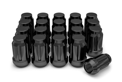 White Knight 3807BK-20AM Black Chrome M12x1.50 Spline Lug Nut with Key, 20 Pack