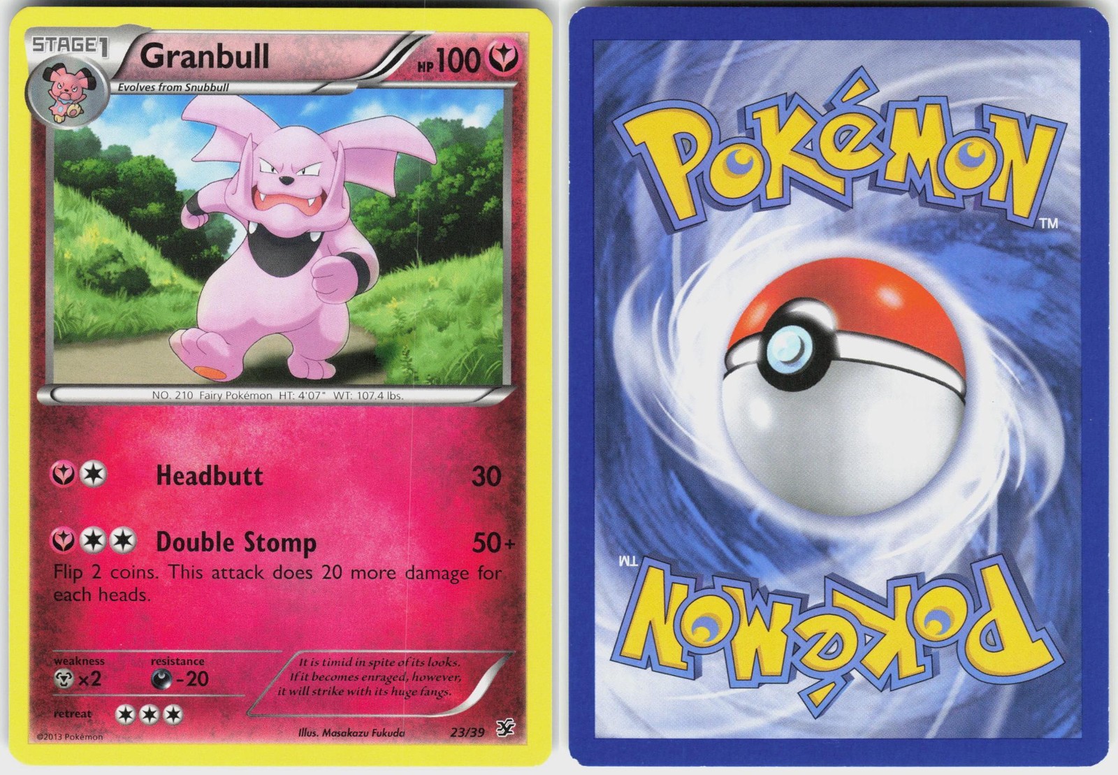 Granbull 23/39 Kalos Starter Set Pokemon NM
