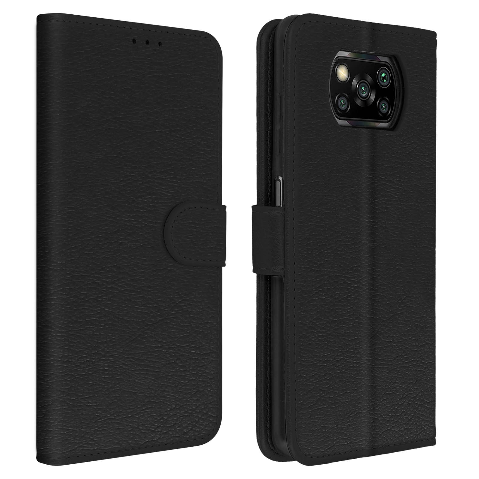 Étui à rabat noir en similicuir pour Xiaomi Poco X3 Pro