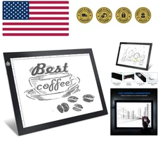 Black A4 Dimmable LED Artcraft Light Box Tracer Slim Light Pad Portable Table...