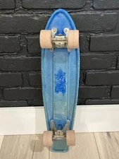Vintage 1960's 1970’s SUPER SURFER Plastic Blue Penny Complete Skateboard -USED