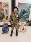 Vintage Gijoe Action Marine 1960s Hasbro Original Painted Head Black Hair Tm