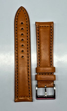 22mm Cognac Genuine Leather Watch Band - USA