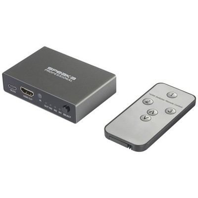 SpeaKa Professional SP-HDS-210 3 Port HDMI-Switch UHD 8K @ 60 Hz, UHD 4K @ 12...