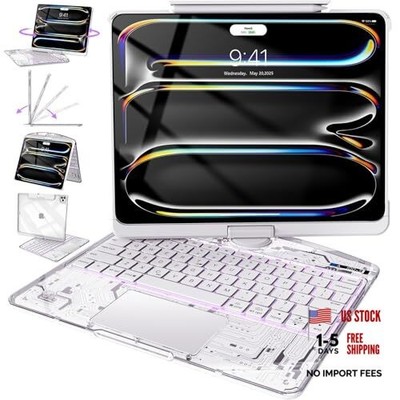  Transparent Keyboard Case for iPad Pro Pro 11'' (M5,M4)ONLY Frost Pulse