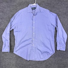 Polo Ralph Lauren Mens Regent Classic Fit Dress Shirt Purple Stripe 17 34/35