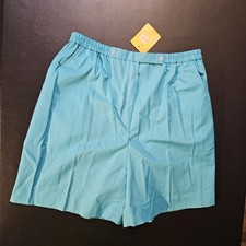 Vintage USA Made Leon Levin 6.5" Golf Shorts Womens 14 Blue 30" Stretch Waist