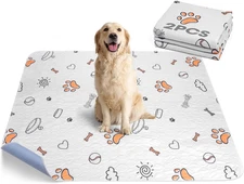 Washable Pee Pads for Dogs, 2 Pack Large 36"X41" Super Absorbent Reusable Dog Tr