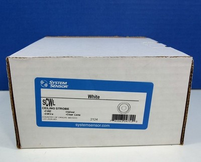 System Sensor SCWL Ceiling Strobe Fire Alarm Indoor 2-Wire Clear Lens White