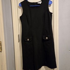 Anne Taylor Loft Women's Black Sleeveless Dress Size 4 Back Zip Polyester Blend