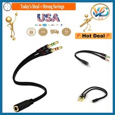 Black 3.5mm Headphone Splitter for PC Laptop Smartphone Audio Y Adapter