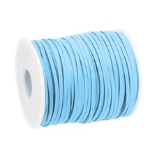 49.21 Yard 2.6mm Flat Leather Cord Suede String for DIY Crafts, Sky Blue 1 Roll