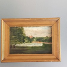 WINDSOR CASTLE Charming Naive Early 19th Century Oil on Card Painting.20 X 15 cm