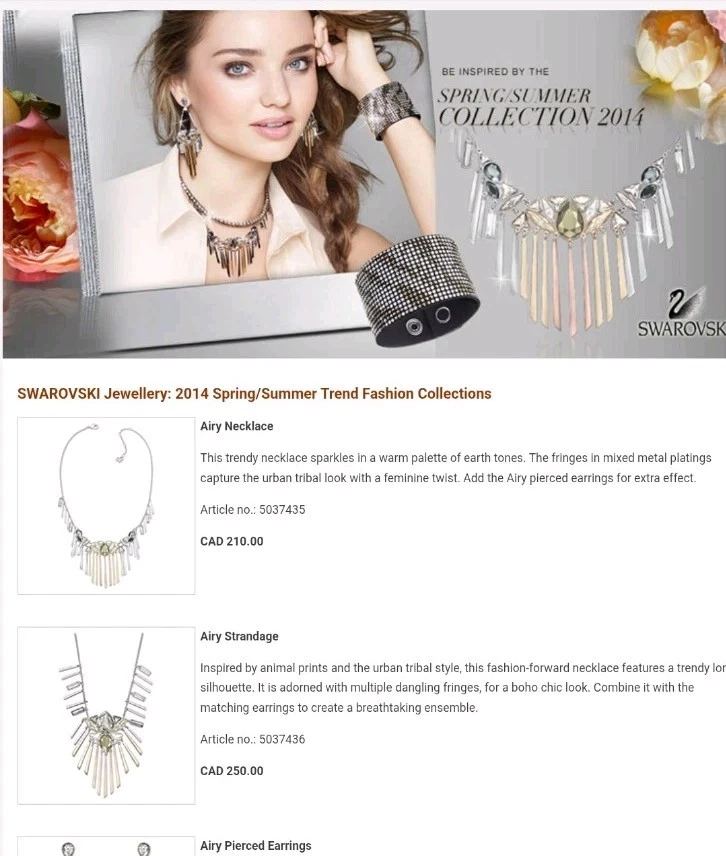 Collar colgante con flecos en cascada de cristal tricolor con logotipo de cisne de Swarovski "aireado" Foto 4 de 4