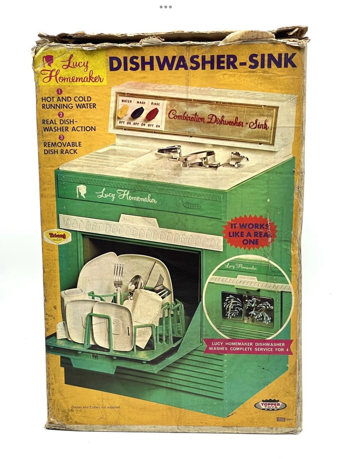 1968 Topper Toys Suzy Homemaker Combination Dishwasher Sink #new Old Stock CY