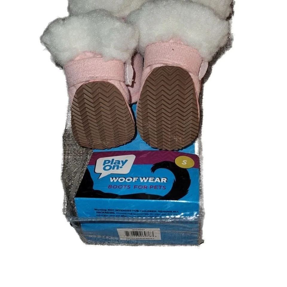 Botas Sherpa de gamuza sintética rosa para perro - Nuevas en paquete Foto 3 de 4