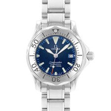 Omega Seamaster 2285.80.00 28mm Blue Dial Steel Ladies Watch Box Card 2008