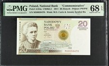 2011 Poland 20 Zlotych  Commemorative  Pick#A184a PMG 68 EPQ  SUPERB GEM UNC