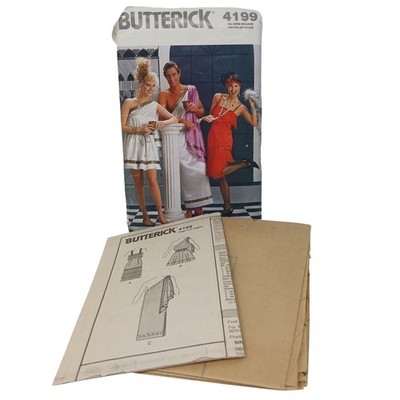 Butterick 4199 Costume Pattern Toga  Flapper Outfits  All Sizes Cut at Med #D-51