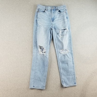 American Eagle Jeans Women's Sz 2R Mom Straight Jean Light Wash Normcore Stylish