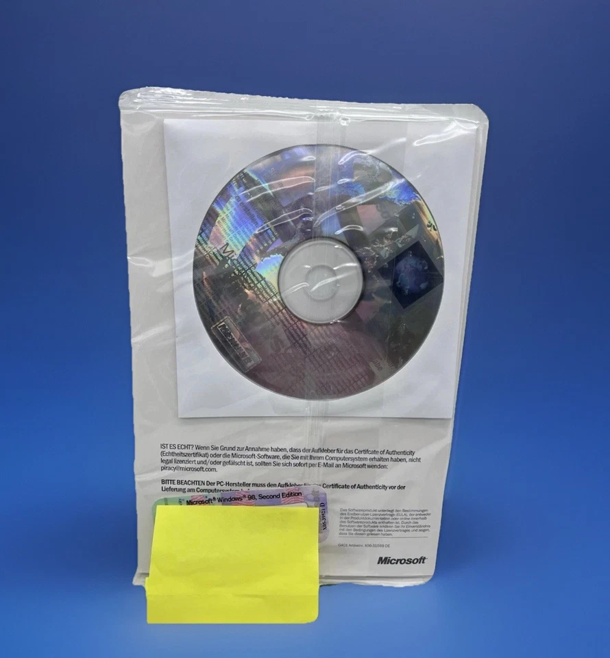 Microsoft Windows 98 SE (Second Edition) CD + KEY + HB + Startdiskette - Bild 2 von 3