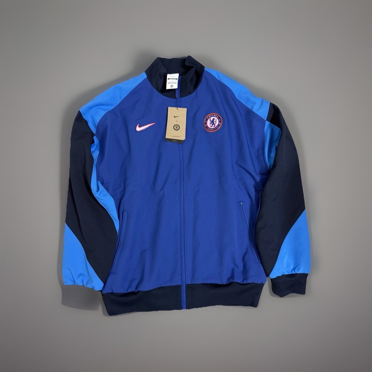 New Nike Chelsea FC Blue Full Zip Anthem Soccer Jacket HF1827-495