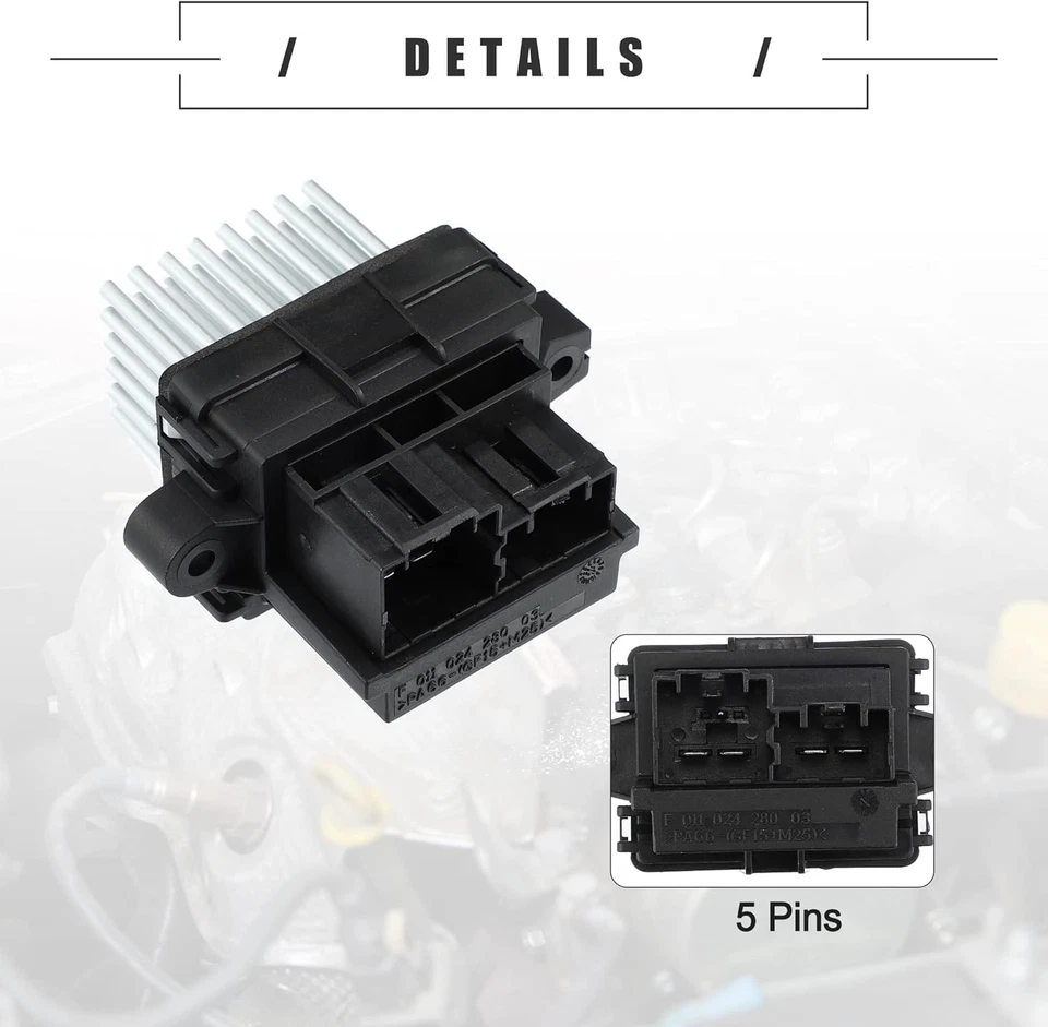 5-Pin Front Blower Motor Resistor Module for 2014 2015 Chrysler Town & Country - Image 3 of 4