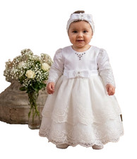 Taufkleid Baby 62 68 3-6M Babykleid Stirnband...