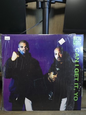 LP RECORD RUN DMC 12'' SINGLE DOWN WITH THE KING & CAN I GET IT, YO RAP MUSIC
