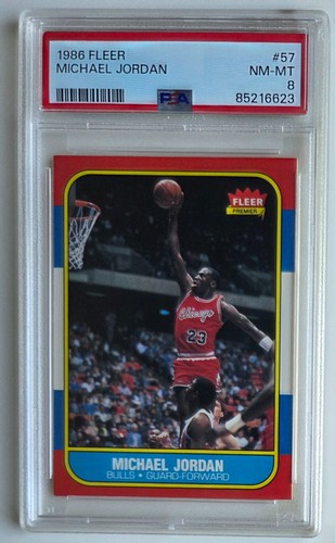 1986 Fleer Michael Jordan #57 (RC) PSA 8
