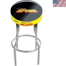 Defender Round Adjustable Gaming Stool with Chrome Legs - Comfort & Style