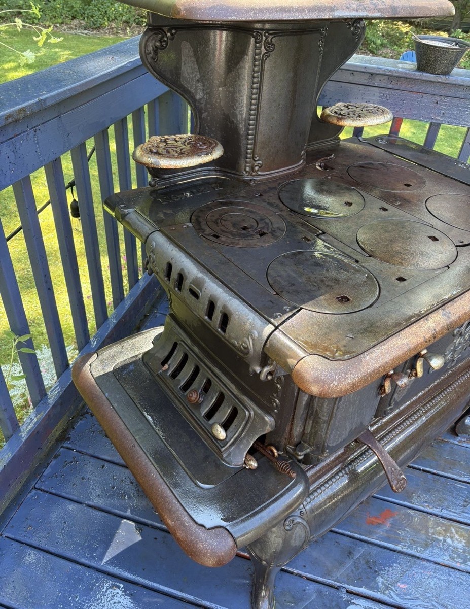 バーベキュー・調理用品 Antique Cast Iron Stove Antique Rustic Heating Stove, Nostalgia Cast Iron Wood Stove