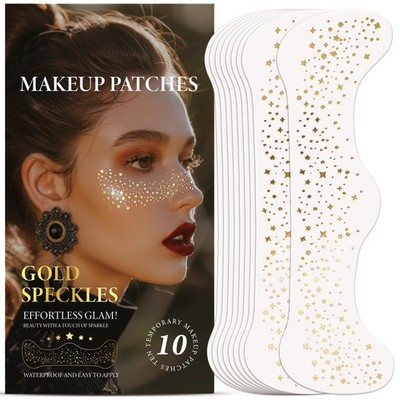 Glitter Freckles Face Tattoo 10 pcs, Sparkle Speckles 10P-gold-03