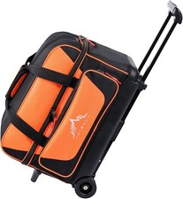 Double Roller 2 Ball Bowling Bag with Separate Shoe Compartment
